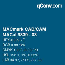 Code couleur: MACmark CAD/CAM - MACal 9839 - 03 | qconv.com