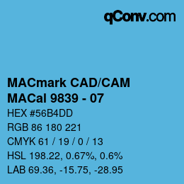 カラーコード: MACmark CAD/CAM - MACal 9839 - 07 | qconv.com