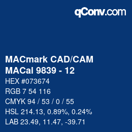 Farbcode: MACmark CAD/CAM - MACal 9839 - 12 | qconv.com