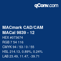 カラーコード: MACmark CAD/CAM - MACal 9839 - 12 | qconv.com