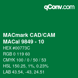 Farbcode: MACmark CAD/CAM - MACal 9849 - 10 | qconv.com