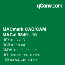 カラーコード: MACmark CAD/CAM - MACal 9849 - 10 | qconv.com