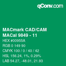 Code couleur: MACmark CAD/CAM - MACal 9849 - 11 | qconv.com