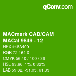 カラーコード: MACmark CAD/CAM - MACal 9849 - 12 | qconv.com