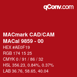 Código de color: MACmark CAD/CAM - MACal 9859 - 00 | qconv.com