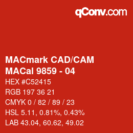 Código de color: MACmark CAD/CAM - MACal 9859 - 04 | qconv.com