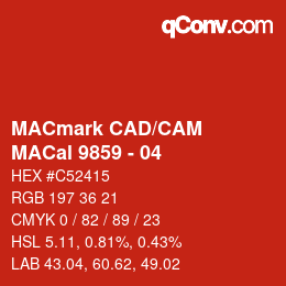 Color code: MACmark CAD/CAM - MACal 9859 - 04 | qconv.com