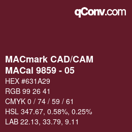 Code couleur: MACmark CAD/CAM - MACal 9859 - 05 | qconv.com