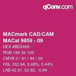 Farbcode: MACmark CAD/CAM - MACal 9859 - 09 | qconv.com