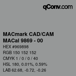 Código de color: MACmark CAD/CAM - MACal 9869 - 00 | qconv.com