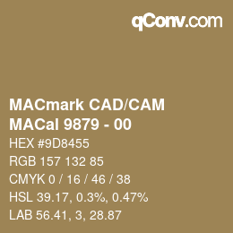 Código de color: MACmark CAD/CAM - MACal 9879 - 00 | qconv.com