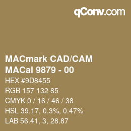 カラーコード: MACmark CAD/CAM - MACal 9879 - 00 | qconv.com