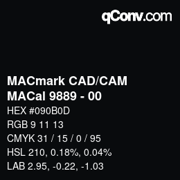 カラーコード: MACmark CAD/CAM - MACal 9889 - 00 | qconv.com