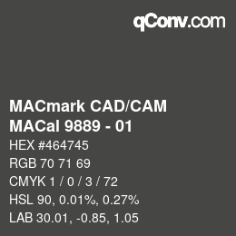 Código de color: MACmark CAD/CAM - MACal 9889 - 01 | qconv.com