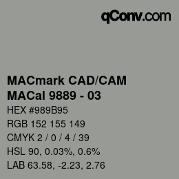 カラーコード: MACmark CAD/CAM - MACal 9889 - 03 | qconv.com