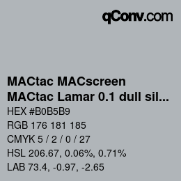 颜色代码: MACtac MACscreen - MACtac Lamar 0.1 dull silver | qconv.com