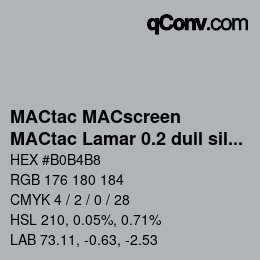 颜色代码: MACtac MACscreen - MACtac Lamar 0.2 dull silver | qconv.com