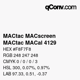 Farbcode: MACtac MACscreen - MACtac MACal 4129 | qconv.com