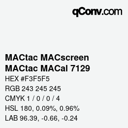 Farbcode: MACtac MACscreen - MACtac MACal 7129 | qconv.com