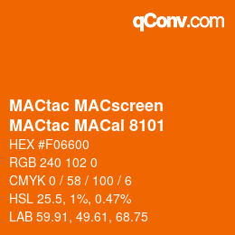 Code couleur: MACtac MACscreen - MACtac MACal 8101 | qconv.com