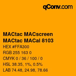 カラーコード: MACtac MACscreen - MACtac MACal 8103 | qconv.com