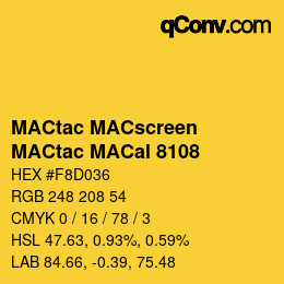 Farbcode: MACtac MACscreen - MACtac MACal 8108 | qconv.com