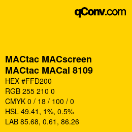 Código de color: MACtac MACscreen - MACtac MACal 8109 | qconv.com