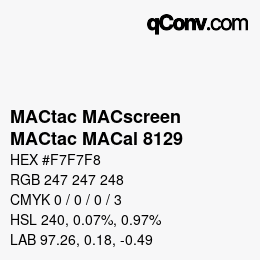 Farbcode: MACtac MACscreen - MACtac MACal 8129 | qconv.com