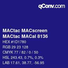 カラーコード: MACtac MACscreen - MACtac MACal 8136 | qconv.com