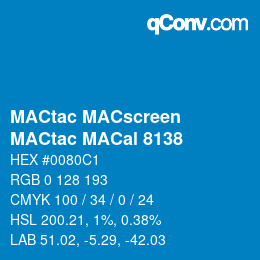 Farbcode: MACtac MACscreen - MACtac MACal 8138 | qconv.com