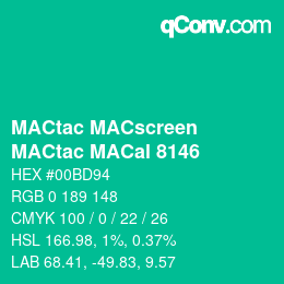 Code couleur: MACtac MACscreen - MACtac MACal 8146 | qconv.com