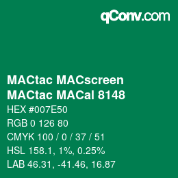 Code couleur: MACtac MACscreen - MACtac MACal 8148 | qconv.com