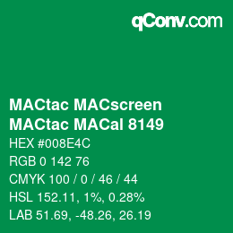 カラーコード: MACtac MACscreen - MACtac MACal 8149 | qconv.com