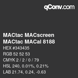 カラーコード: MACtac MACscreen - MACtac MACal 8188 | qconv.com