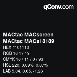 Farbcode: MACtac MACscreen - MACtac MACal 8189 | qconv.com