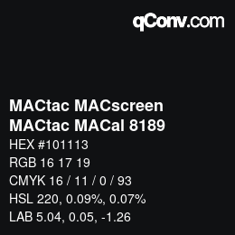 Código de color: MACtac MACscreen - MACtac MACal 8189 | qconv.com