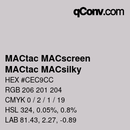 颜色代码: MACtac MACscreen - MACtac MACsilky | qconv.com