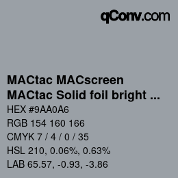 Farbcode: MACtac MACscreen - MACtac Solid foil bright silver | qconv.com