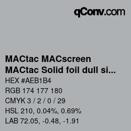 Farbcode: MACtac MACscreen - MACtac Solid foil dull silver | qconv.com