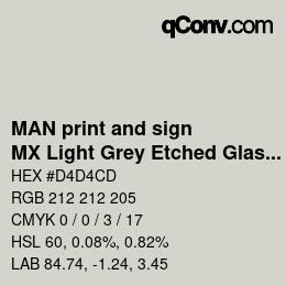 Farbcode: MAN print and sign - MX Light Grey Etched Glass | qconv.com