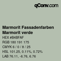 カラーコード: Marmorit Fassadenfarben - Marmorit verde | qconv.com