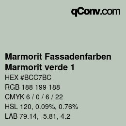 カラーコード: Marmorit Fassadenfarben - Marmorit verde 1 | qconv.com