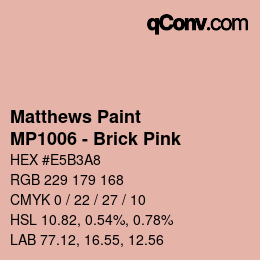 Color code: Matthews Paint - MP1006 - Brick Pink | qconv.com