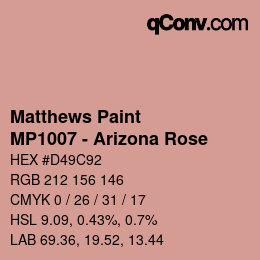 Code couleur: Matthews Paint - MP1007 - Arizona Rose | qconv.com