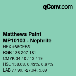 Código de color: Matthews Paint - MP10103 - Nephrite | qconv.com