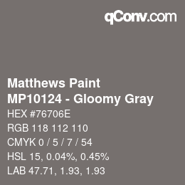 Farbcode: Matthews Paint - MP10124 - Gloomy Gray | qconv.com