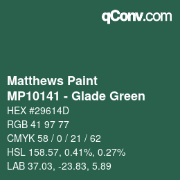Farbcode: Matthews Paint - MP10141 - Glade Green | qconv.com