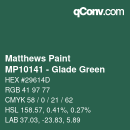 Color code: Matthews Paint - MP10141 - Glade Green | qconv.com