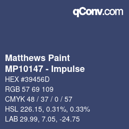 Code couleur: Matthews Paint - MP10147 - Impulse | qconv.com