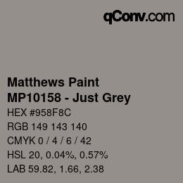 カラーコード: Matthews Paint - MP10158 - Just Grey | qconv.com